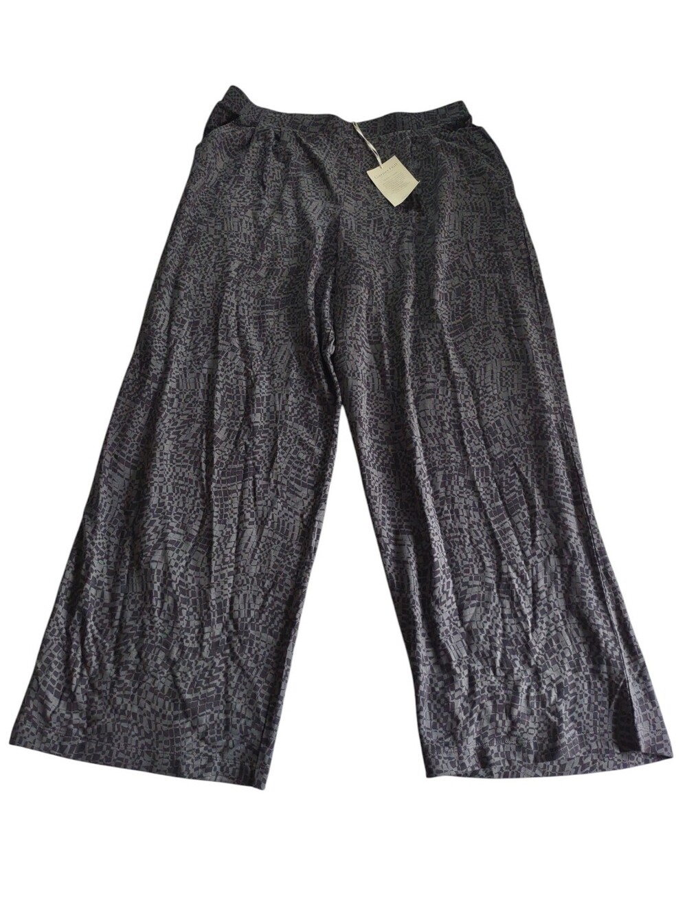 Garnet Hill Large Tencel Grey Printed Pants